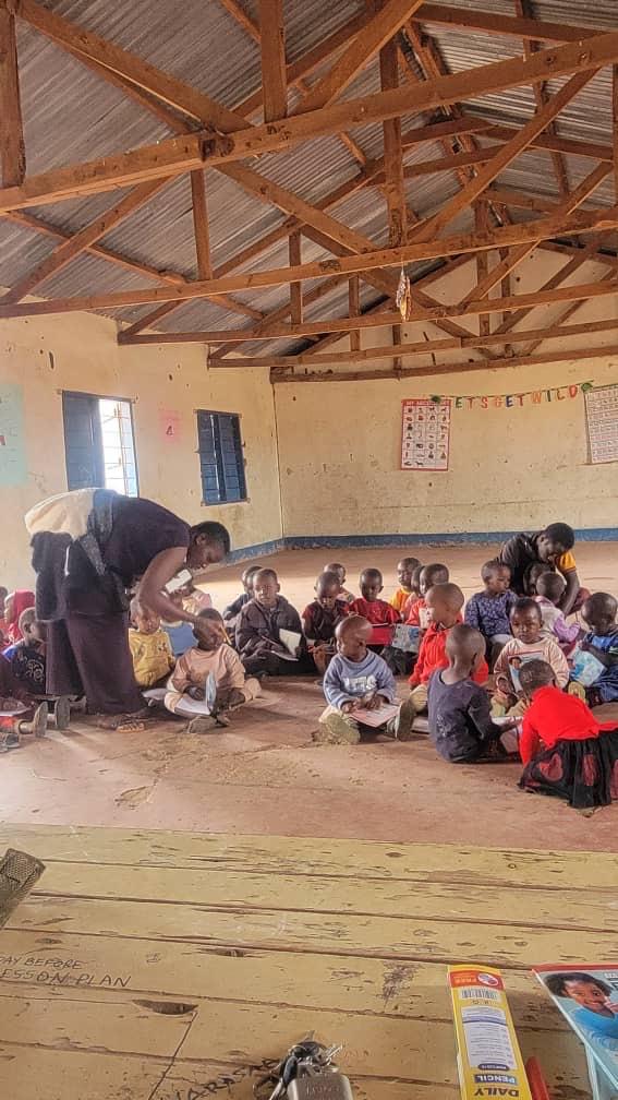 Primary school students studying in class